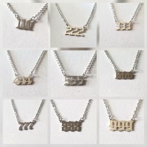 Stainless steel Angel number necklaces